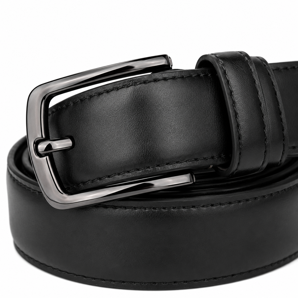 Genuine Leather Dress Belt – Classic Black