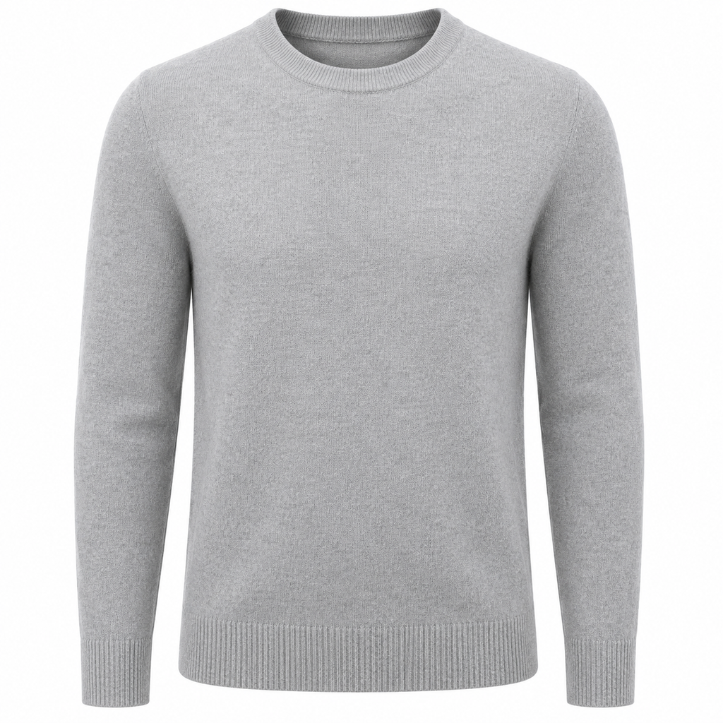 Premium Merino Knit Sweater – Light Grey | soulvaier