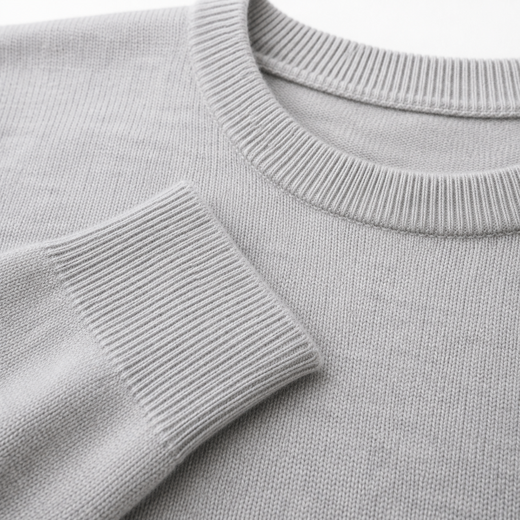 Premium Merino Knit Sweater – Light Grey | soulvaier