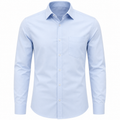 Tailored Cotton Shirt with Chest Pocket – Baby Blue | soulvaier