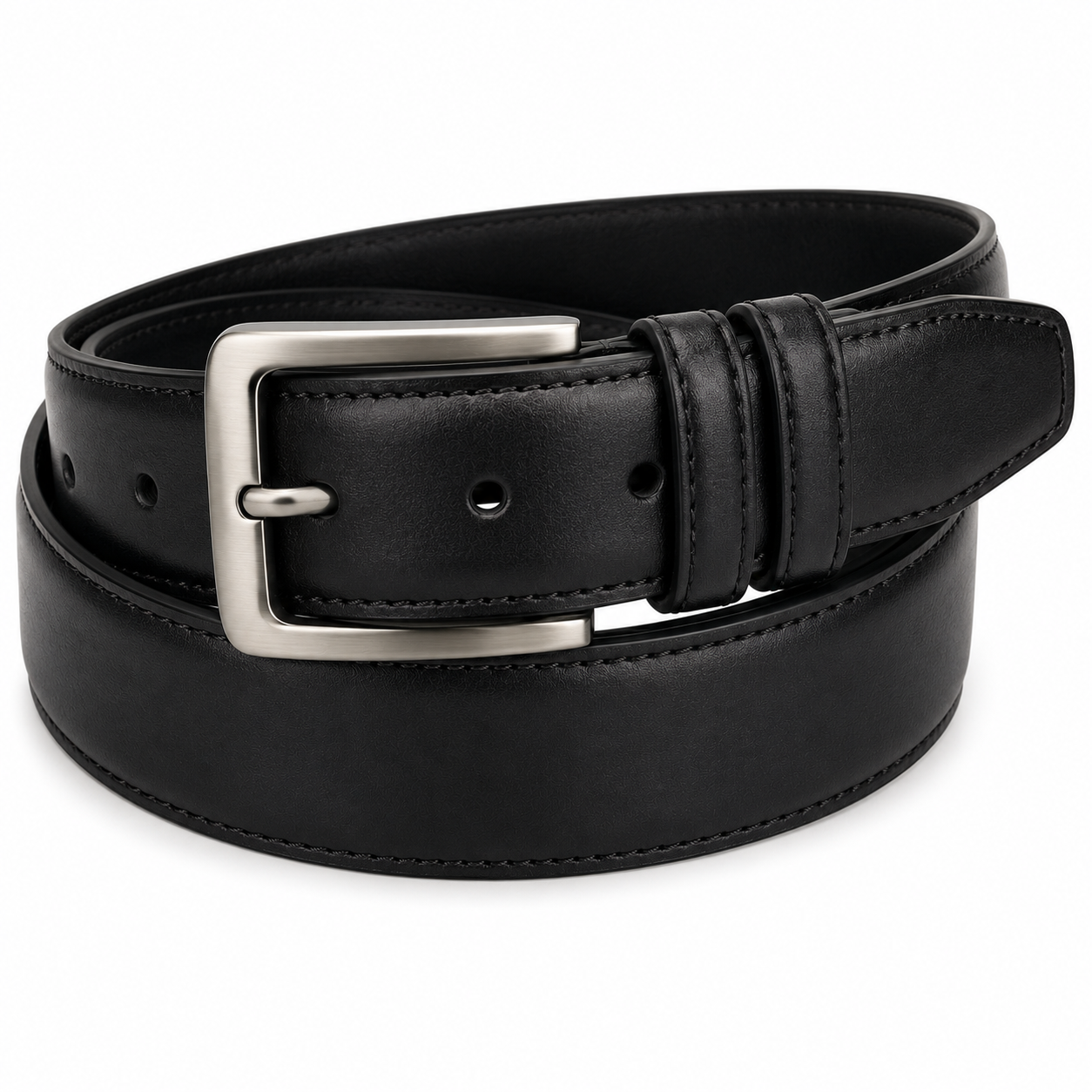 Genuine Leather Dress Belt – Classic Black | soulvaier
