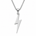 Stainless Steel Lightning Bolt Pendant Necklace | soulvaier