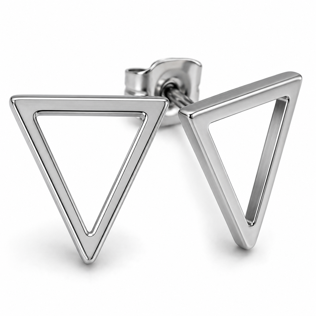 Geometric Triangle Stainless Steel Stud Earrings | soulvaier